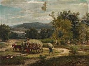 Harvest Scene by Adolf Hohneck