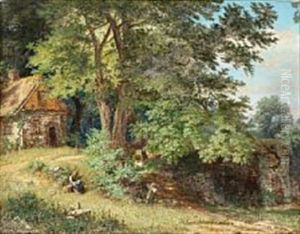 Forest Scene by Adolf Hohneck