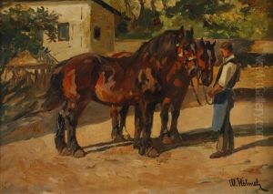 Bauer Mit Pferden by Wilhelm Hohnel