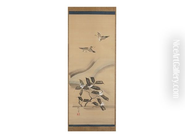 A Biwa And Two Birds - view 1