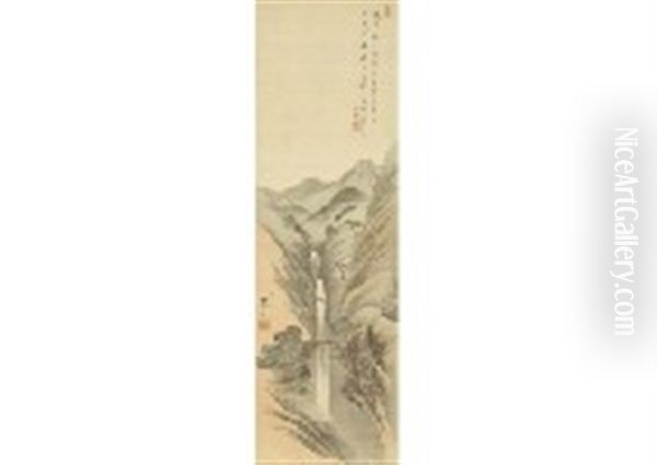 Bridge And Waterfall At Shinano Region - view 1