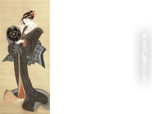 Kakejiku, Painted In Ink, Gold And Colour On Silk by Katsushika Hokusai
