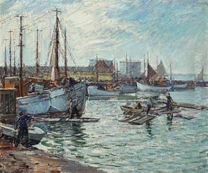 Fishermen And Ships In A Harbour Fishermen And Ships In A Harbour