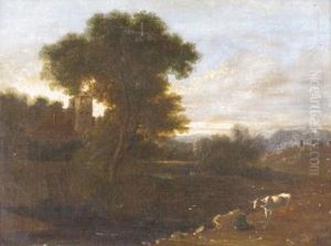 Cattle In A Landscape by Benjamin Barker Of Bath