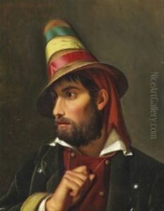 Portrait Of "the Brigand" by Niels Peter Holbech