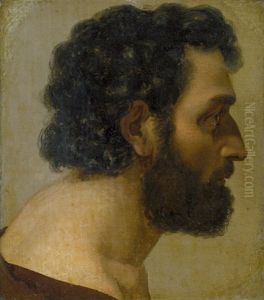 Portrat Eines Bartigen Mannes Im Profil by Niels Peter Holbech