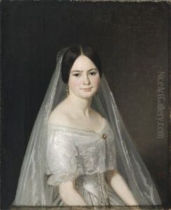 Portraet Af Betty Augusta Ultima Schiott Fodt Soth, Gift Med Maleren, Professor Ved Kunstakademiet Heinrich August Georg Schiott by Niels Peter Holbech