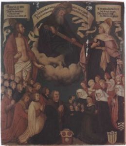 God The Father, Christ And The Virgin Mary With Donors by Hans Holbein the Elder