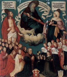 God The Father, Christ And The Virgin Mary With Donors by Hans Holbein the Elder