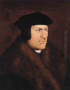 Portrait Of A Gentleman, Traditionally Identified As Oliver Cromwell (1599-1658) by Hans Holbein the Younger