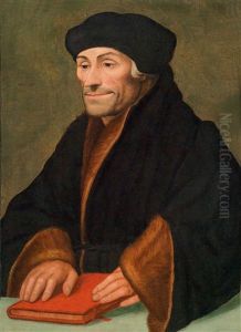 Bildnis Des Erasmus Von Rotterdam Mit Einem Buch by Hans Holbein the Younger