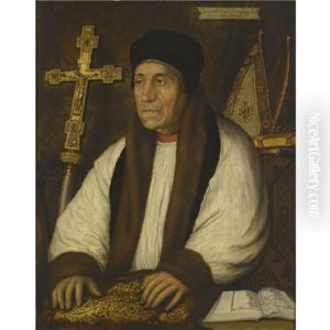Portrait Of William Warham, Archbishop Of Canterbury (1450 - 1532) by Hans Holbein the Younger