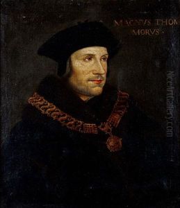 Portrait Of Sir Thomas More Wearing The Collar Of Esses As Lord Chancellor by Hans Holbein the Younger