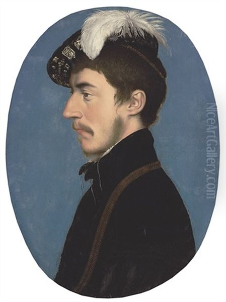 Portrait Of Sir Nicholas Poyntz, Sheriff Of Gloucestershire, In A Black Doublet And Plumed Cap - view 1