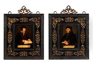 Der Reformator Johannes Calvin (+ Der Humanist Erasmus Von Rotterdam; Pair) by Hans Holbein the Younger