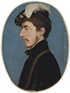 Profile Portrait Of Sir Nicholas Poyntz, Sheriff Of Gloucestershire, In A Black Doublet And Plumed Cap by Hans Holbein the Younger