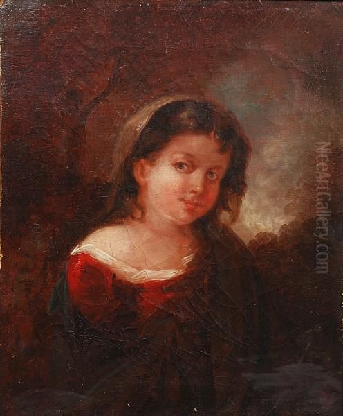 Portrait Of A Young Girl In Woodland - view 1