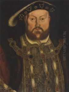 Portrait Of Henry Viii With A Jewelled Tunic And Chain by Hans Holbein the Younger