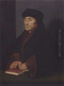 Portrait Of Erasmus, His Hands Resting On A Book Table