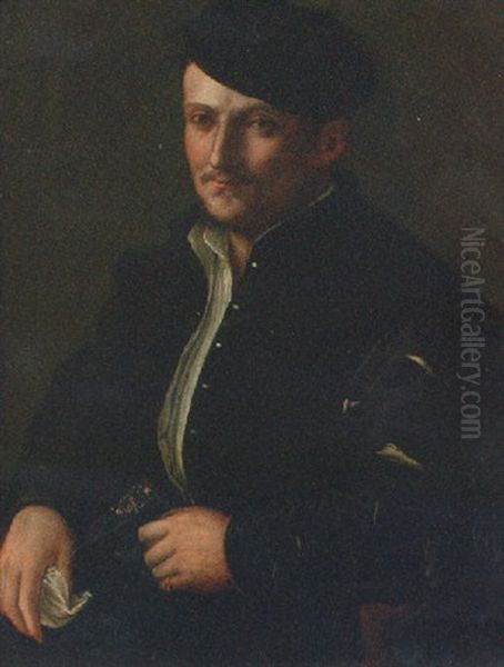 Portrait Of A Man, Seated, In A Black Coat And Cap - view 1