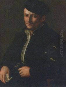 Portrait Of A Man, Seated, In A Black Coat And Cap by Hans Holbein the Younger