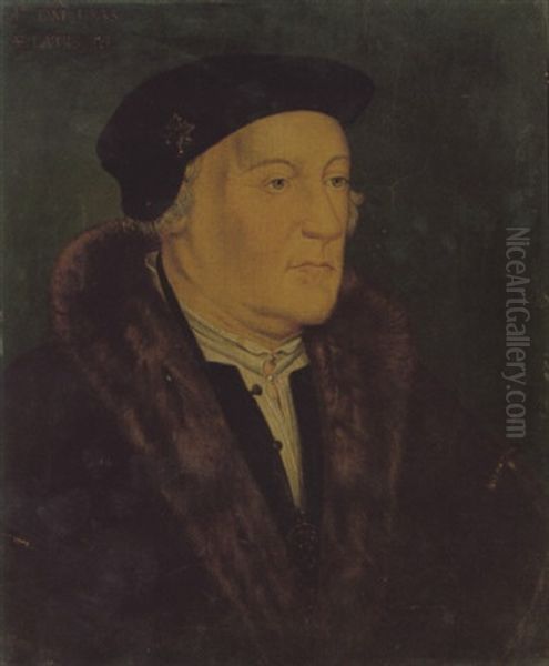 Portrait Of George Nevill, Third Baron Of Bergavenny Wearing A Black Cloak Trimmed With Fur, And The Order Of The Garter - view 1