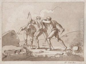 Brigands Fighting With Knives