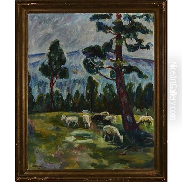 Sheep In A Pasture (fra Boneslun) - view 1