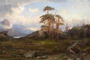 Motiv Ved Holvigseteren, Nordfjord by Jacob Julius Holck
