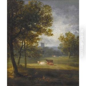 Landschaft Mit Weidenden Kuhen by Abel Hold