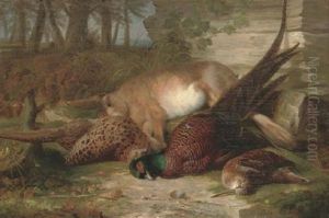 Still Life Of Dead Game In A Landscape by Abel Hold