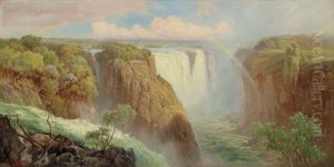 The Devil's Cataract And Victoria Falls, From The West Bank Of The Zambezi River