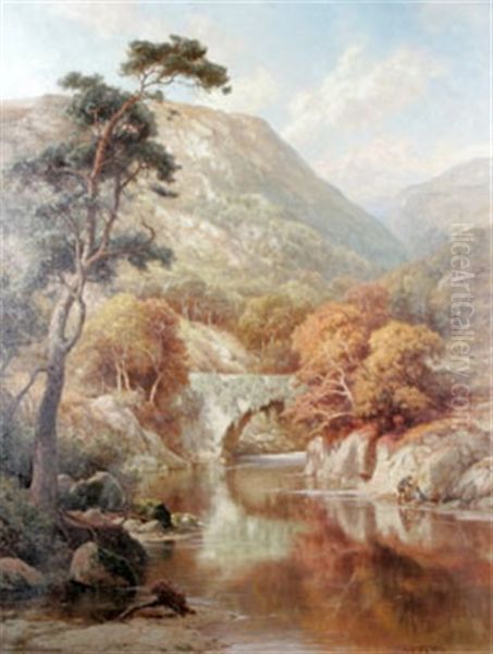 Bergslandskap Med Vattendrag Och Bro - view 1