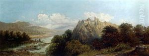 A Castle On A Cliff Top, Overlooking A Bay A Castle On A Cliff Top, Overlooking A Bay