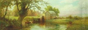 Cattle By A Watermill