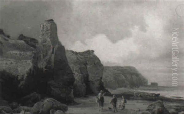 Figures On A Rocky Coastline - view 1
