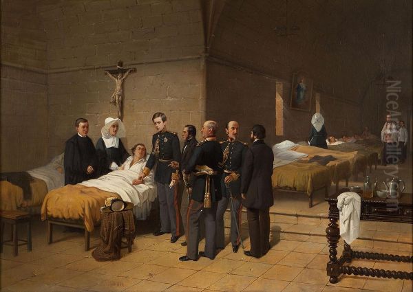 King Pedro V Of Portugal And Brazil, Visiting The Wounded 1858 - view 1