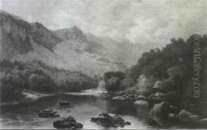 Highland River Scene by Edward Henry Holder