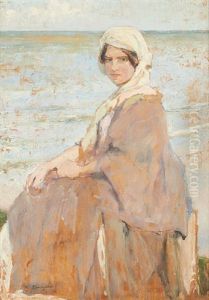Jeune Femme A La Mer Du Nord by Franz van Holder