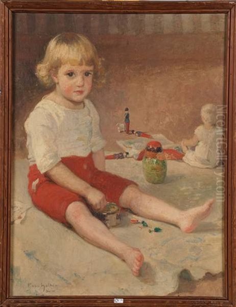 Portrait D'un Enfant Entoure De Ses Jouets - view 1