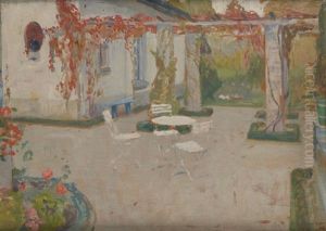 La Terrasse Ensoleillee by Franz van Holder