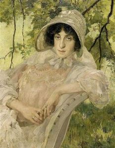 A L'ombre (etude De Plein Air) by Franz van Holder