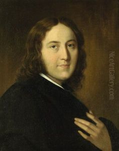 Bildnis Eines Jungen Mannes En Face, Die Hand Auf Der Brust (selbstbildnis Des Kunstlers?) by Johann Michael Holder