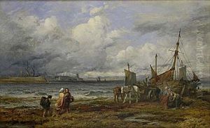 Loch Eyne Herring Boats At Ardrossan by Henry James Holding
