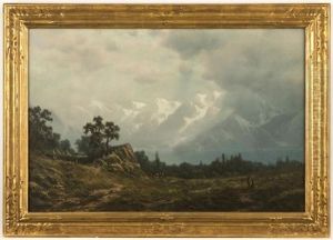 Indians In A Landscape by Ransom Gillet Holdredge
