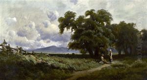 A Meeting On A Country Road by Ransom Gillet Holdredge