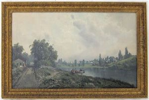 Holdredge_ransome Gillet Glimpse Of Severes From The Seine River by Ransom Gillet Holdredge