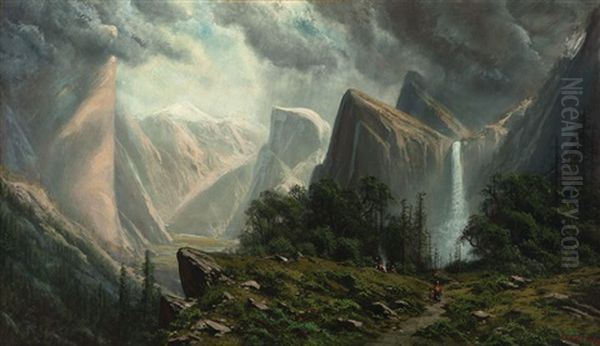 Indians In Yosemite Valley - view 1