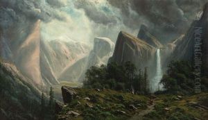 Indians In Yosemite Valley by Ransom Gillet Holdredge