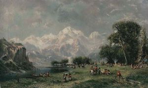 Sioux Encampment In The Rocky Mountains by Ransom Gillet Holdredge